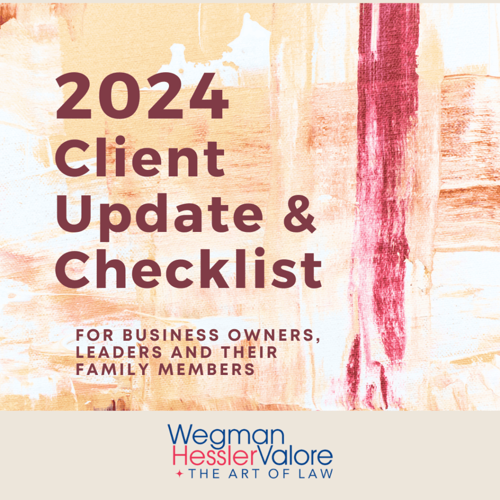 2024 Business Checklist - Wegman Hessler Valore law firm Cleveland Ohio