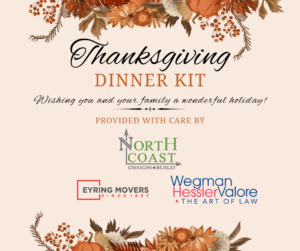 Wegman Hessler Valore is helping a thousand families in need have a happier Thanksgiving this year, taking an active role in supporting and expanding the generous work of one of its business law clients.